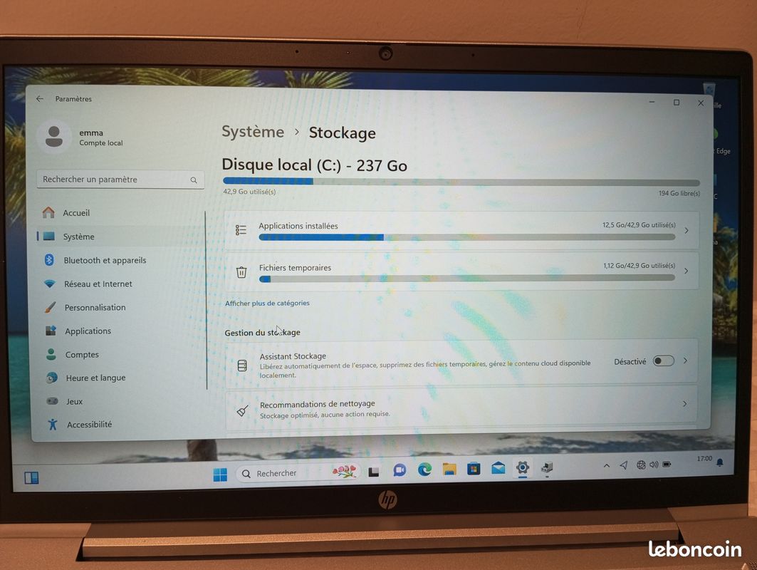 HP Probook 635 Aéro G8 en parfait état (image 6)