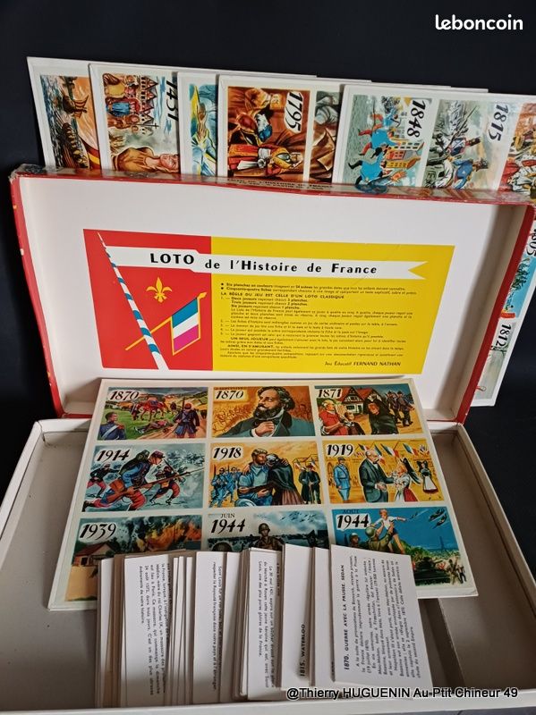 Ancien Jeu De Loto De L'Histoire De France SAUSSINE, Années 1930, Complet, Bel état