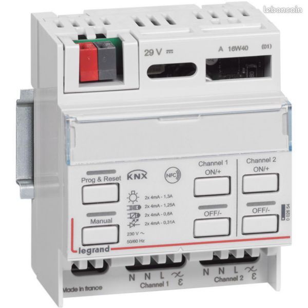 Contrôleur modulaire LEGRAND bus / knx pour variation toutes charges -2 sorties (image 1)