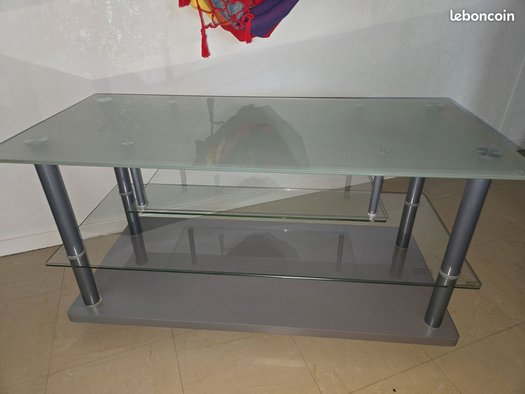 Table basse en verre avec meuble TV (image 1)