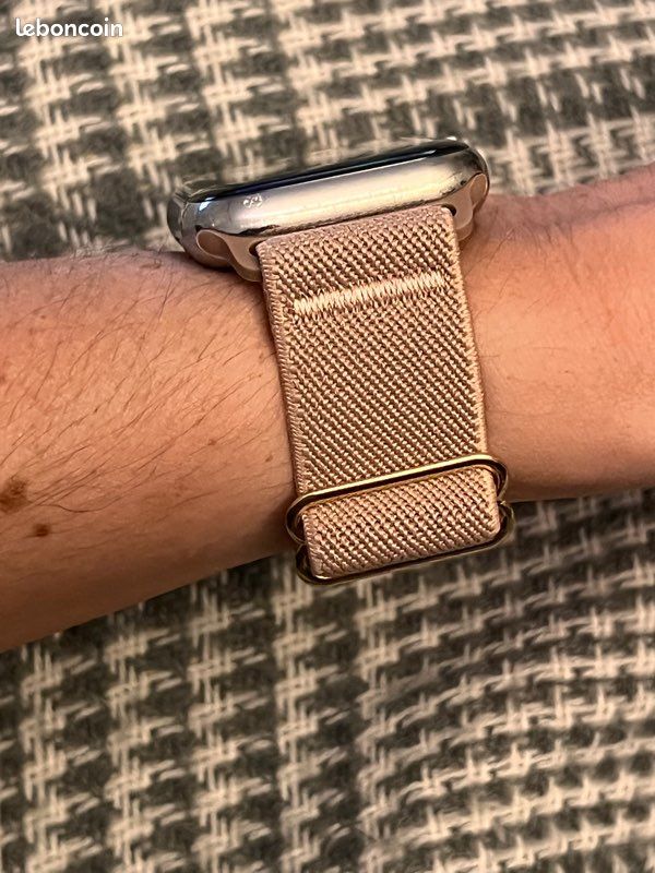 🍁Bracelet extensible montre Apple Watch 42mm, 44mm, 45mm, SE et Ultra 1 2 3 49mm couleur beige nude (image 3)