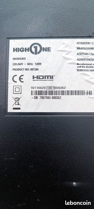 Tv led highone hi4300uhd 4k (image 1)