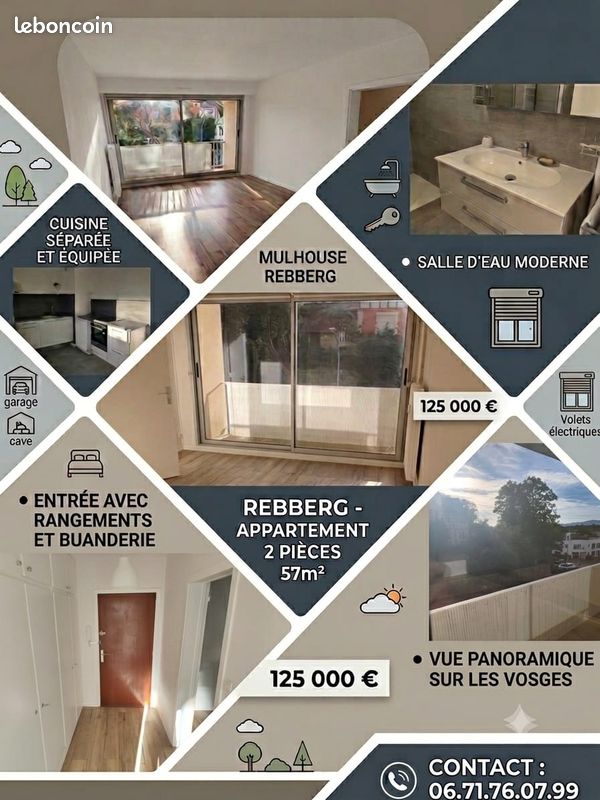 Appartement 2 pièces 57 m² · à Mulhouse · 57 m² · 125 000 €