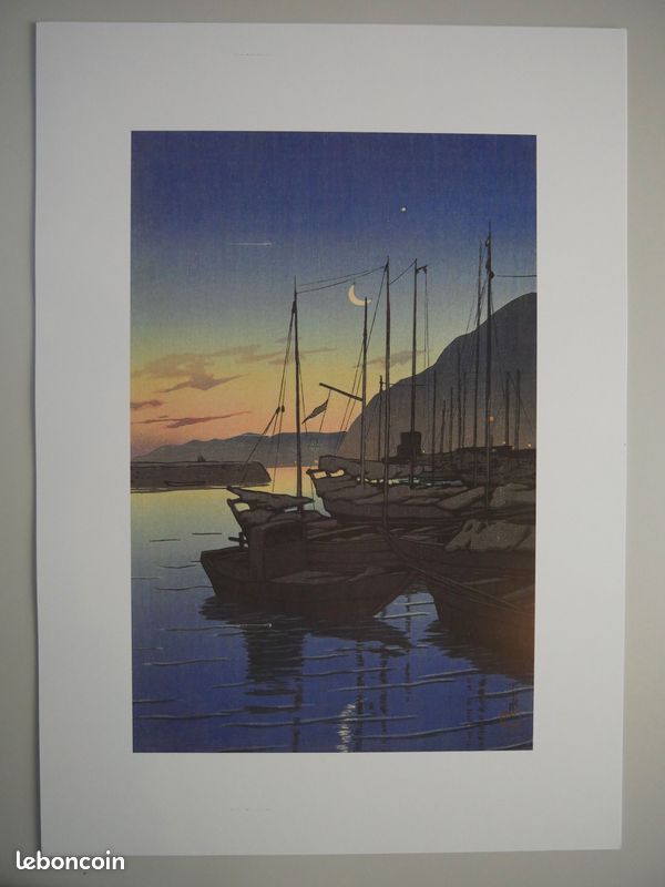 Affiche d'art japonaise Kawase Hasui - reproduction d'une estampe japonaise ancienne Shin Hanga (image 1)