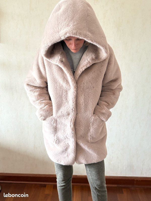 Manteau fausse fourrure beige Bomboogie - Taille 1 (image 4)