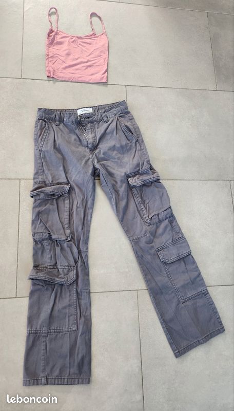 Lot vêtements 14 ans fille pantalon cargo (image 4)