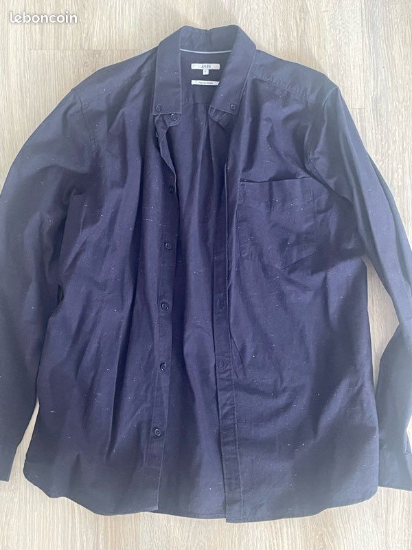 Chemise manches longues Jules #théo (bleu marine) (image 1)