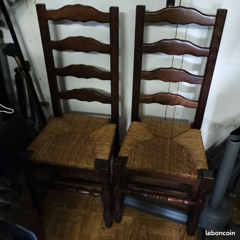 Chaise bois, paille S.A.M (image 1)