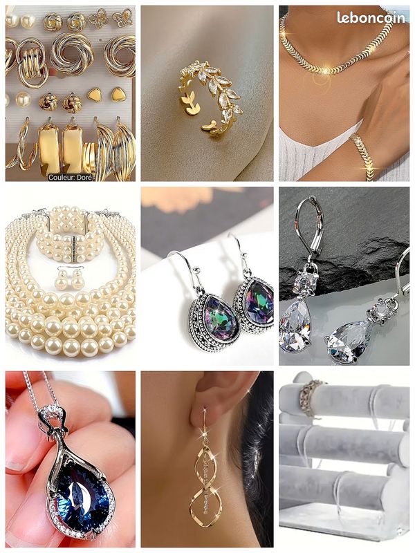 Bijoux fantaisies en gros lot (négociable pour prix) + présentoirs (image 10)