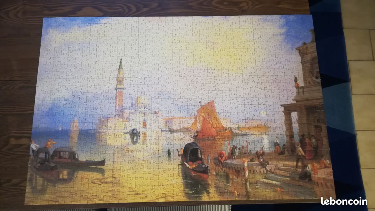 Puzzle 1000 pièces tableau 19e siècle Venise par JB Pyne (image 1)