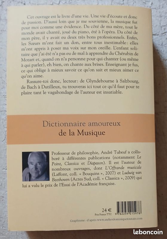 Dictionnaire Amoureux de la Musique - André Tubeuf Plon (image 3)