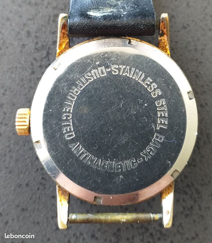 Montre Ancienne Hernor 15 Rubis - Mécanique Manuelle, Boîtier Carré Plaqué Or, Vintage En état Fonctionnel