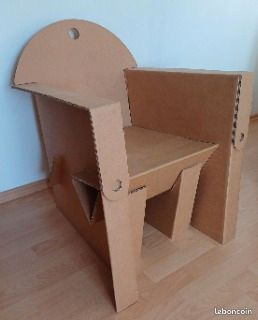 2 Fauteuils en carton design couleur kraft (image 2)