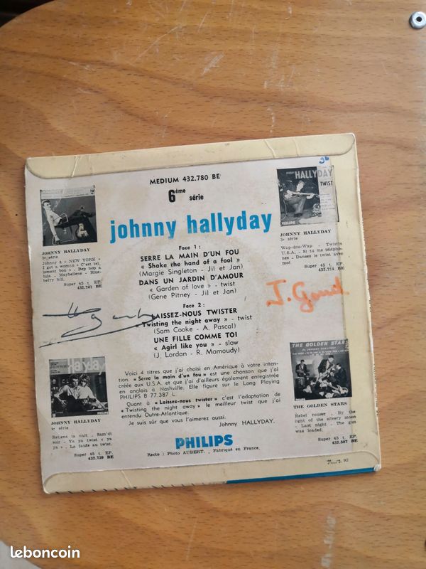 Disque Johnny Hallyday Médium 6e série (image 2)