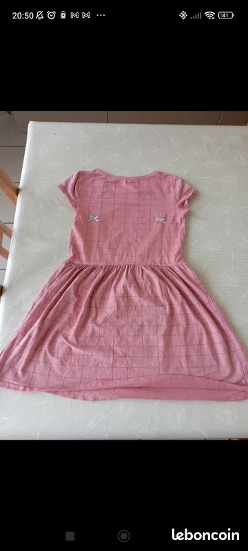Robe fille manches courtes rose - rose candy | Tape à l'oeil