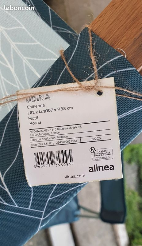 Chiliennes en Acacia "Udina" - Neuve, Jamais Utilisée 🌟 (image 6)
