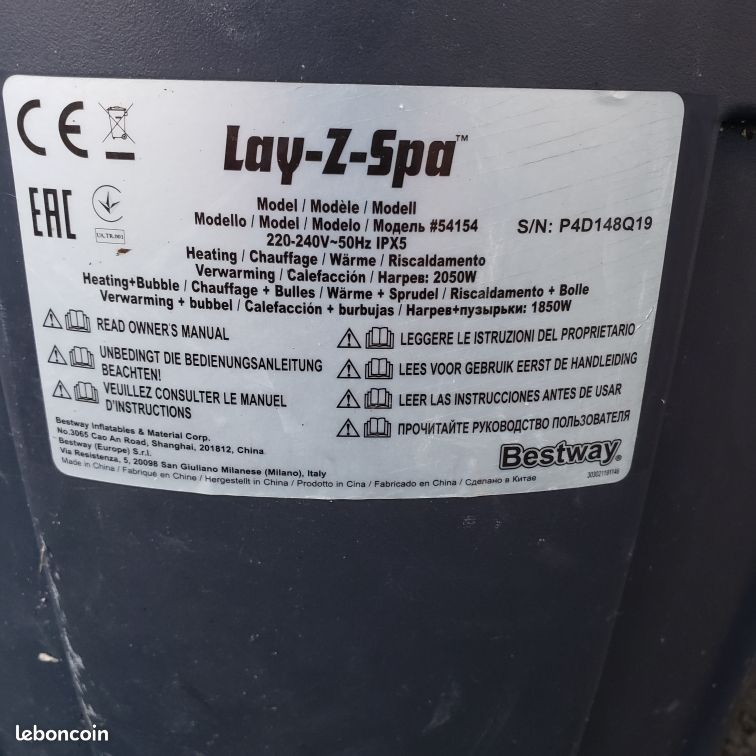 Pompe pour SPA Lay-Z Bestway (image 5)