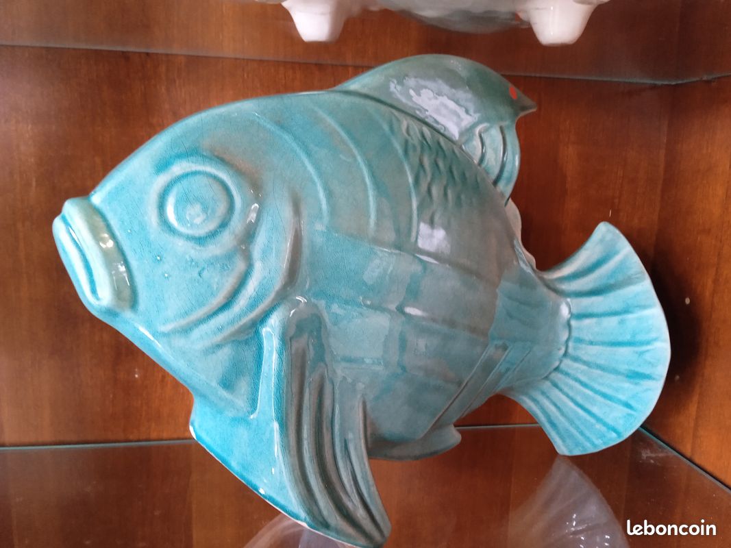 Poisson céramique bleu LEJAN (image 1)