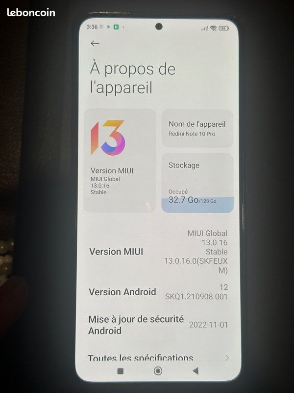 📱 Xiaomi Redmi Note 10 Pro – 128 Go – 6 Go RAM – Excellent état (image 7)