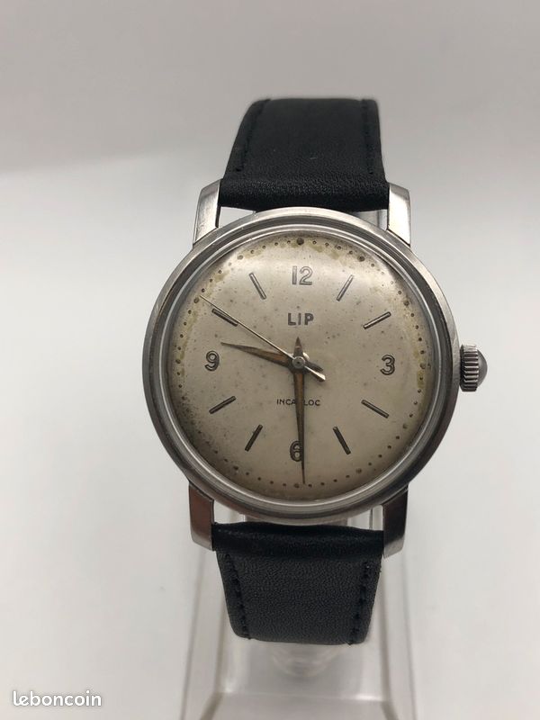 Montre Lip Vintage - Acier, Calibre R23C, Aiguilles Tritium - 33mm - Fond Vissé