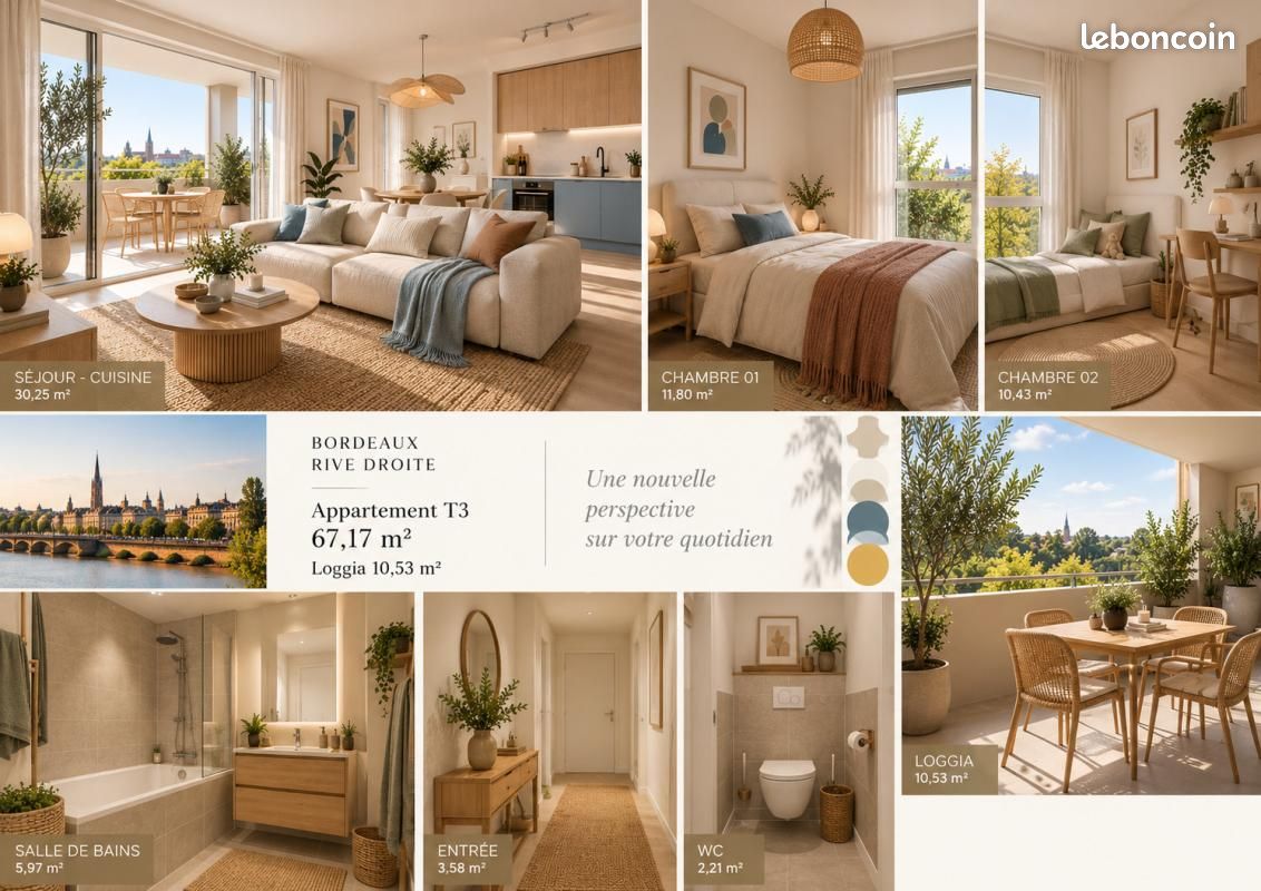 Appartement 3 pièces 67 m² · à Bordeaux · 67 m² · 353 000 €