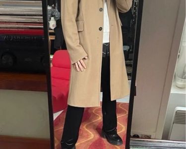Manteau Max Mara En Laine Vierge 100% - Taille 36 (34/36) - Gris - État Parfait