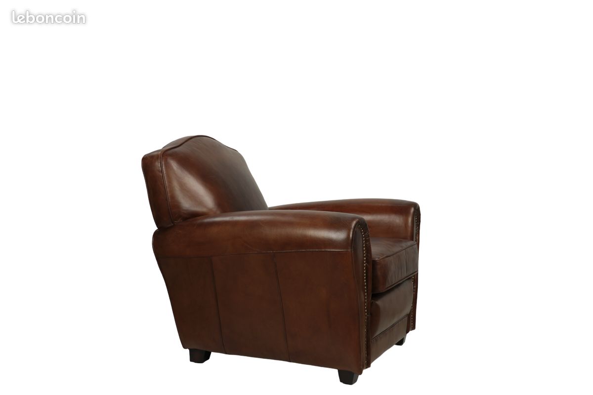 Fauteuil Club en cuir (Neuf) - Decoduweb - Expédition Rapide et Offerte (image 3)