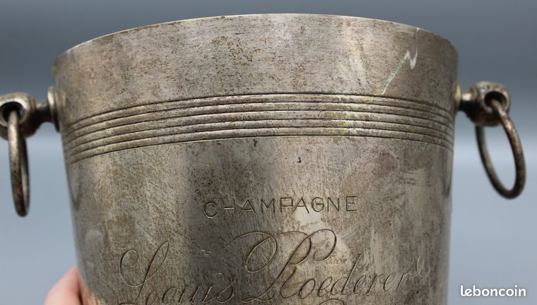Seau à Champagne Ancien Louis Roederer, émaillé Argenté Art Déco, Made In France