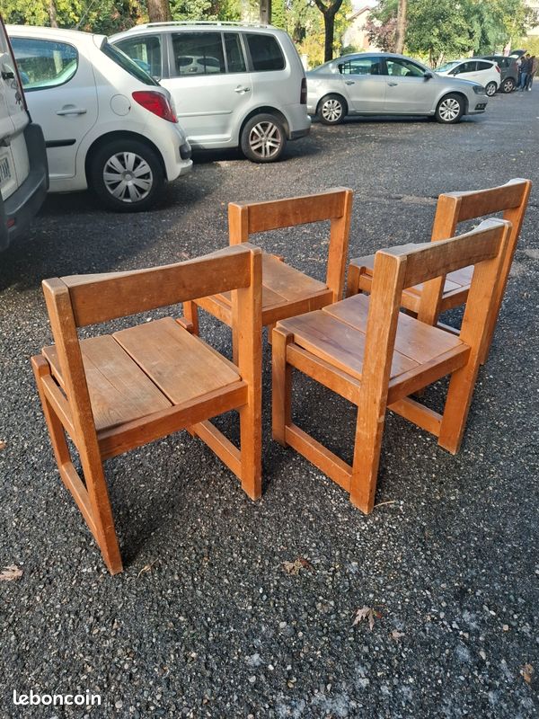 Chaises bois vintage chalet montagne (image 5)