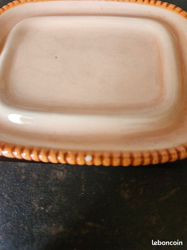 ANCIEN BEURRIER SANS Trou En Grès Décor Bleu Sur Gris Alsace EUR 20,00