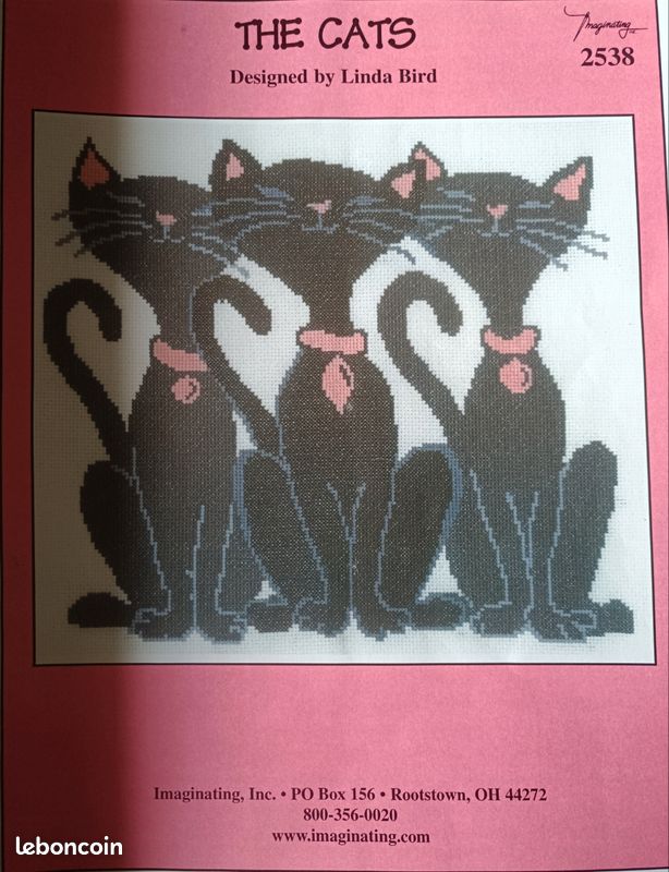 Point de croix grille chats (image 1)