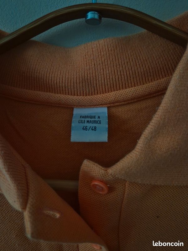 Polo homme couleur pêche/abricot (image 2)