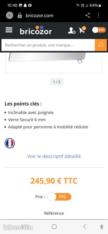 Miroir delabie inclinable avec poignée (image 5)