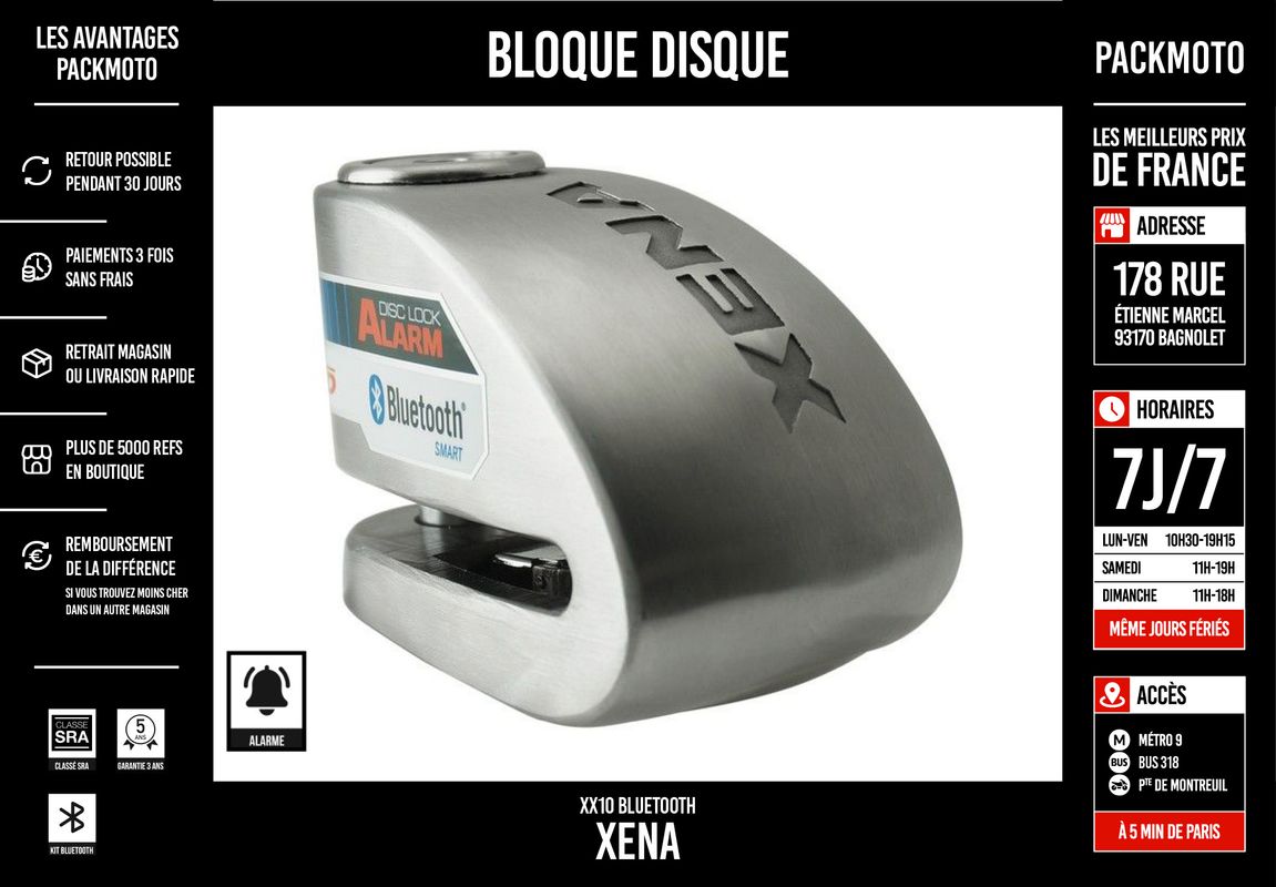 Bloque Disque SRA Xena XX15 Alarme - Bloque Disque