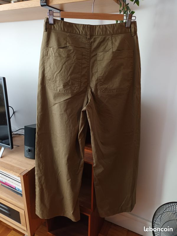 Pantalon large femme T 40 kaki (image 3)