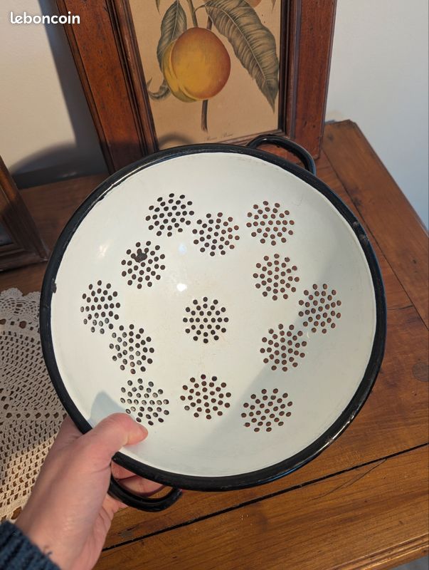 Bol Émaillé Vintage Rétro  Motifs Floraux  - Décoration, Cuisine Et Se Resistant Et Patine