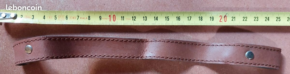 Sangle de sac en cuir rose (image 1)