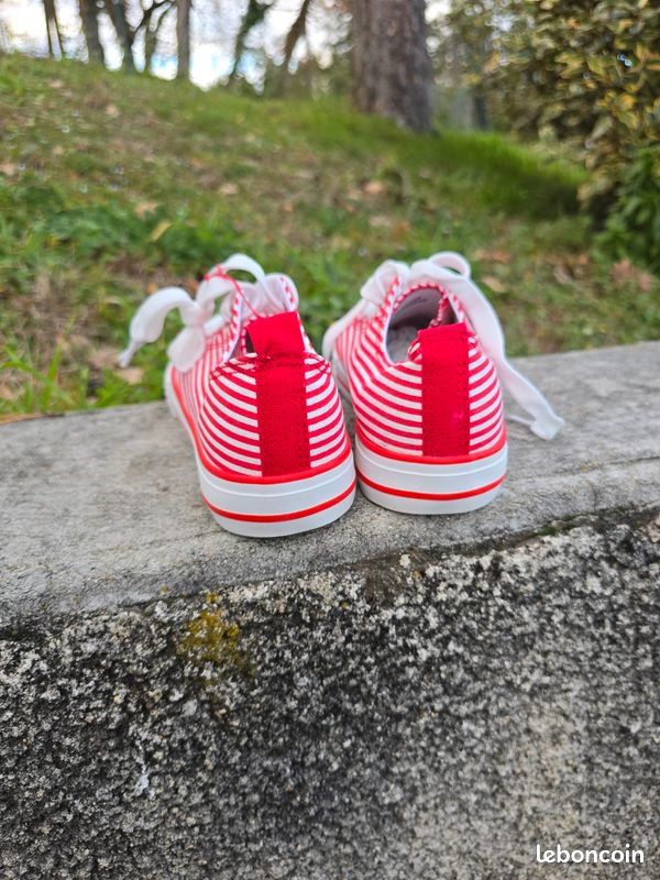 Baskets Rayées Splendid Femme Taille 9 US (pointure 39-40) - Occasion - Rouge