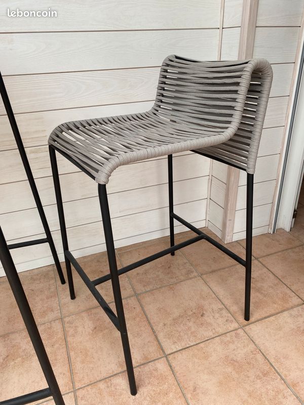 Table haute métal et corde (image 3)