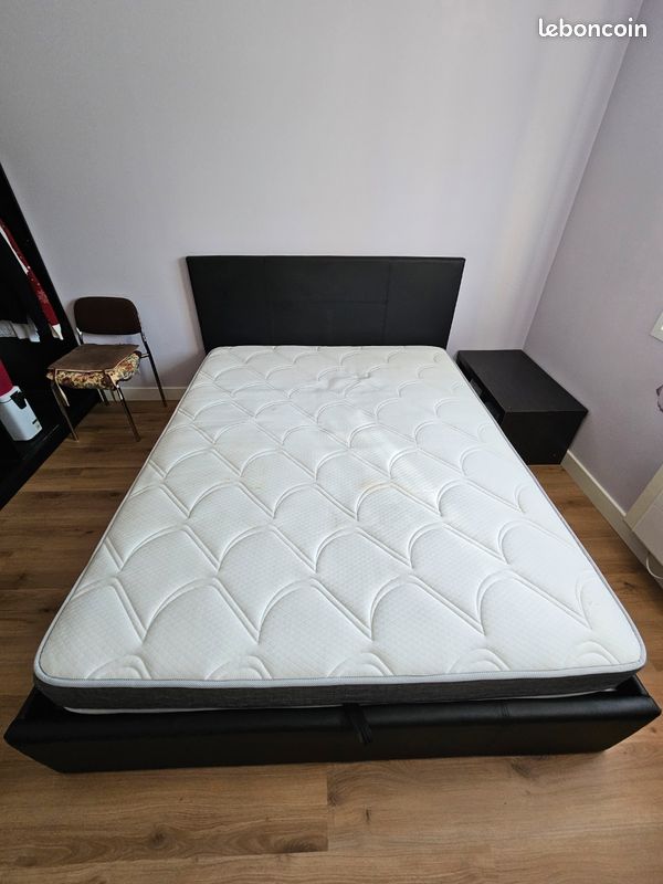 Lit Coffre 160x200cm + matelas (image 1)