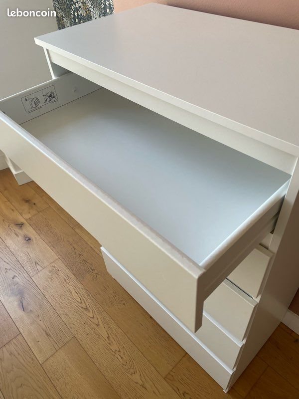 Commode blanche 5 tiroirs neuve 70x40x112 (image 5)
