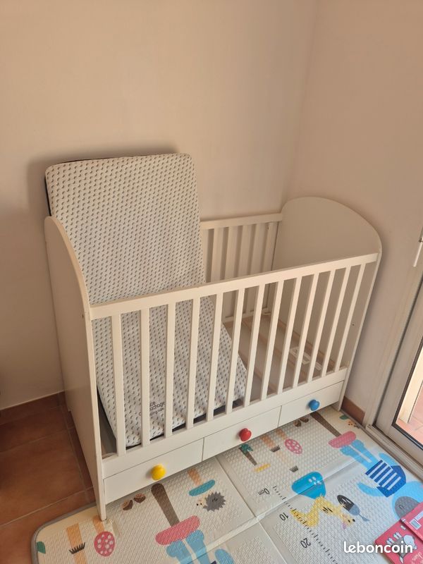 Lit bébé IKEA GONATT + Matelas (image 1)
