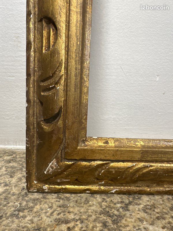 Ancien cadre doré feuillure 31,5cm x 18cm - Décoration