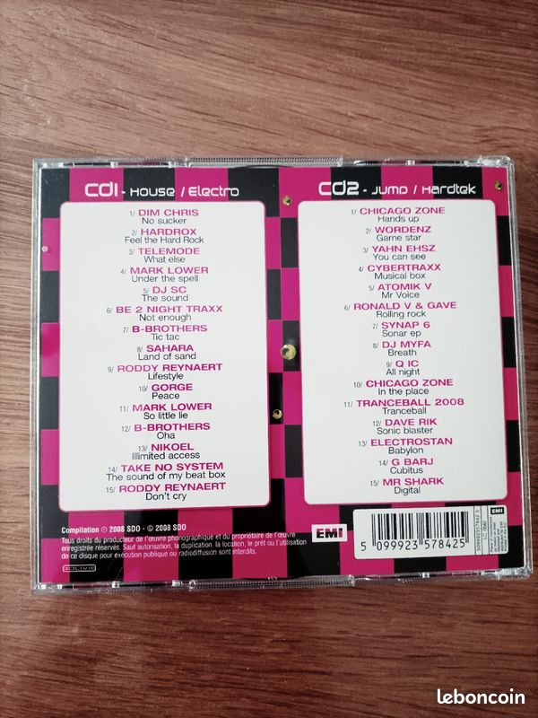 2 CD compilation 100% hit Tek / house 2008 (image 2)