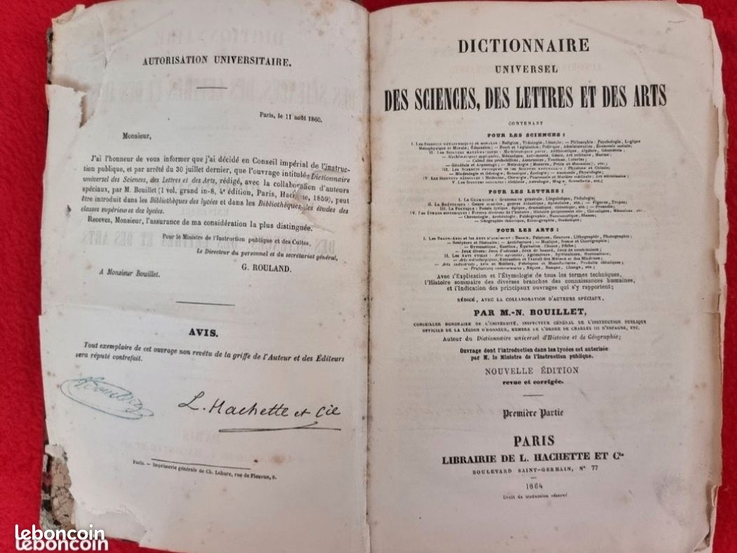 Dictionnaire universel des sciences des lettres et des arts 1864 (image 2)