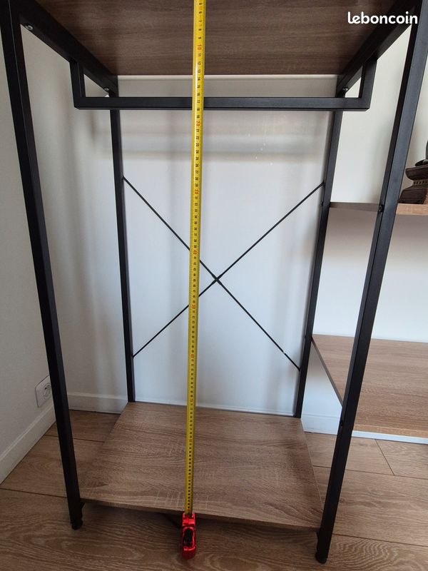 Dressing porte vêtements bois et métal noir (image 9)