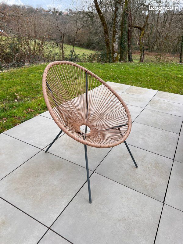 Fauteuil salon de jardin cordage naturel marron (image 2)