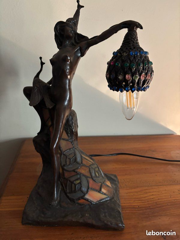 Lampe en bronze ( Philippe Wolfers ) (image 1)