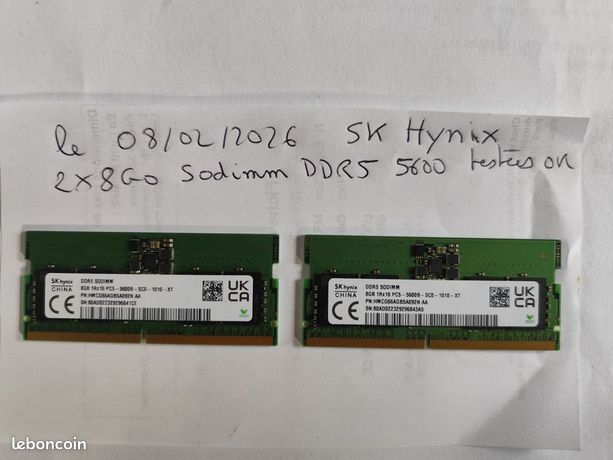 Mémoire RAM DDR5 SO-DIMM Pour Ordinateur Portable - 8 Go 16 Go 32 Go - 5600/4800 MHz - Neuf