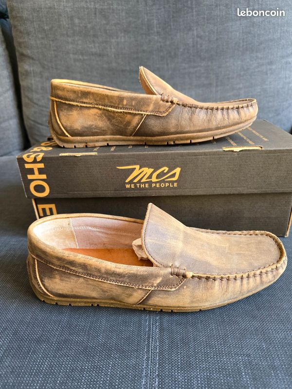 MCS Mocassins marron cuir vieilli (image 4)